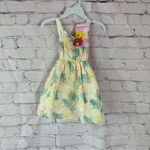 tommy bahama kids 12M embroidered sundress with matching hair clips tropical